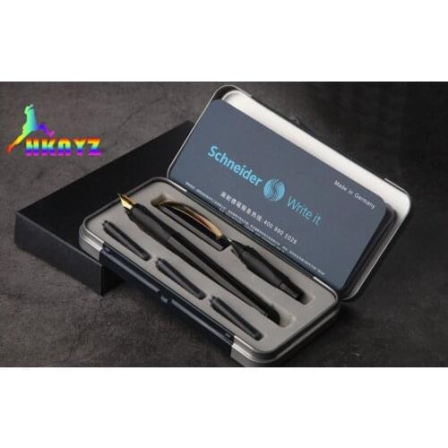 1sets SCHNEIDER BK600 0.5mm Iridium Gold Pen Set Tip Resin Material Business Office Signature Pen Gift Box