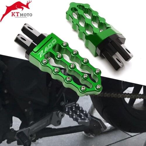 Motorcycle Latest high quality Front Foot Pegs Rests Rider Footrests For Kawasaki Z400 Z 400 2018 2019 2020 2021
