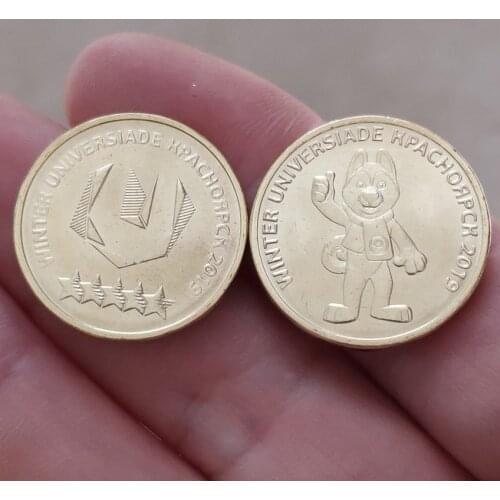 Russian 10 rubles in 2018Commemorative coin 29th Winter Games 22mm Coins Eu Edition Europe 100% Real Original Unc Coin