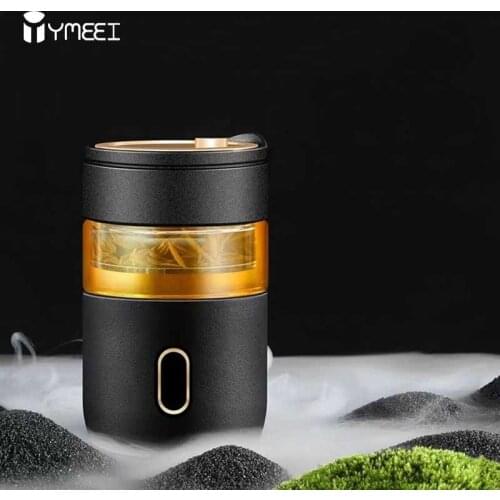 YMEEI Portable Glass Tea Water Bottle Tea Filter Separation Infuser Tumbler Glass Cup Magnetic Force Swith Tea Maker Drinkware