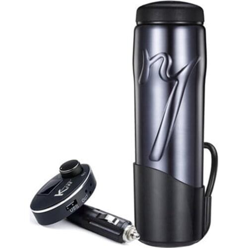 12V / 24V portable 350ml car heating cup adjustable temperature car boiling cup electric kettle boiling car thermos