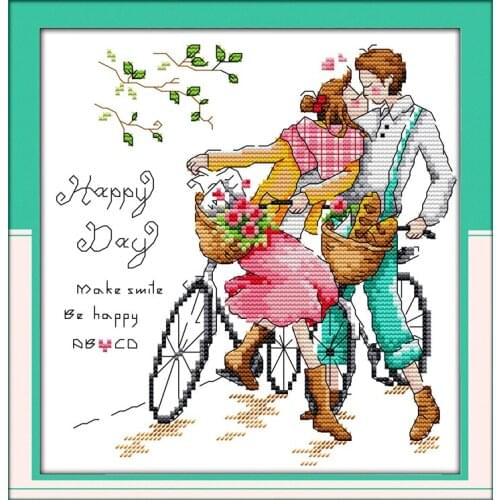 Romantic kiss Printed Canvas DMC Counted Chinese Cross Stitch Kits printed Cross-stitch set Embroidery Needlework DIY
