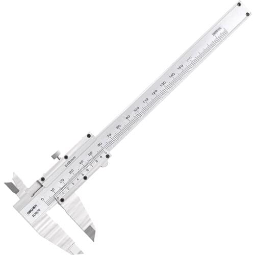Deli Calipers Vernier Caliper 0-150mm 0.02 Precision Micrometer Popular Metric Machinist Vernier Caliper Thickness Gauge Tools