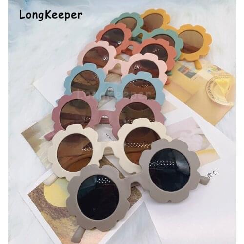 2021 NEW Sun Flower Round Cute kids sunglasses UV400 for Boy girls toddler Lovely baby sun glasses Children Oculos de sol