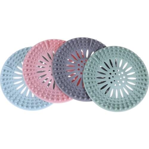 Hair Stopper Floor Drain Mat Silicone Shower Drain Covers Sink Strainer Filter for Bathroom and Kitchen 2019