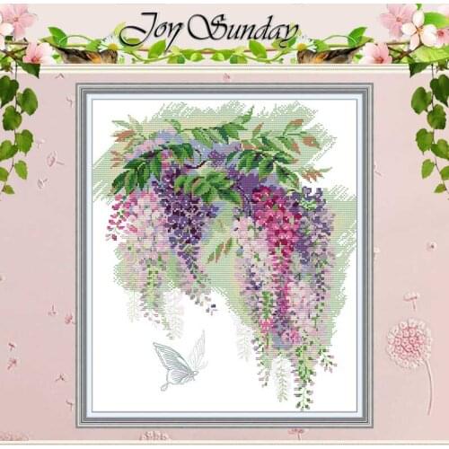 Wisteria flowers Patterns Counted Cross Stitch DIY 11CT 14CT Cross Stitch Sets Chinese Cross-stitch Kits Embroidery Needlework