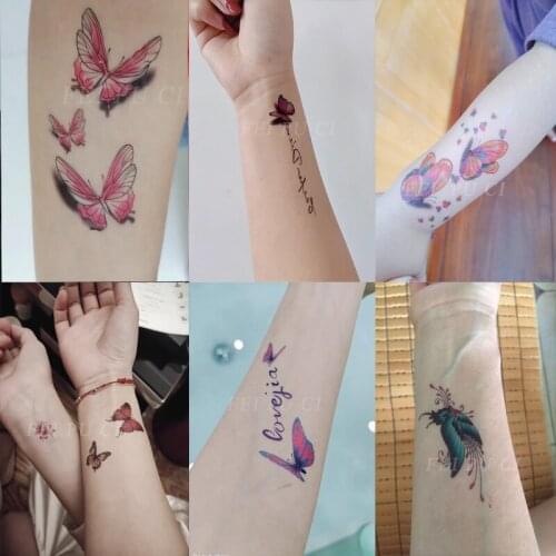 Tattoo Temporary Tattoos Cartoon Butterfly Fake Tattoo Sticker Waterproof Tatto Art Tatoo Hand Arm For Woman Lady Girl