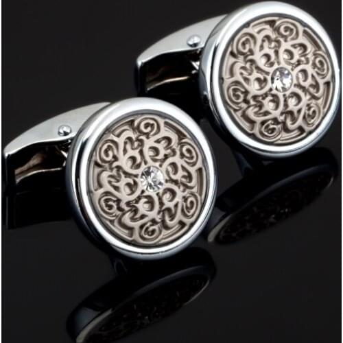 Vintage Pattern Cufflinks for Mens Shirt Cuff Accessories crystal Art Cuff link Top Grade Designer Cuff Brand Jewelry