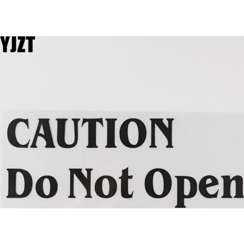 YJZT 18.6CM×7CM Caution Do Not Open Vinyl Decal Humorous Words Letters Car Stickers Black/Silver 13D-0516