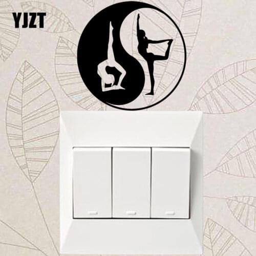 YJZT Yin Yang Yoga Health Symbol Sport Girls Vinyl Wall Sticker Light Switch Decals 8SS-2484