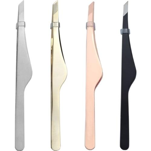 1PC Eyebrow Tweezers Hair Removal Clip Stainless Professional Eye Lashes Extension Tweezers Eyebrow Tongs Beauty Makeup Tools