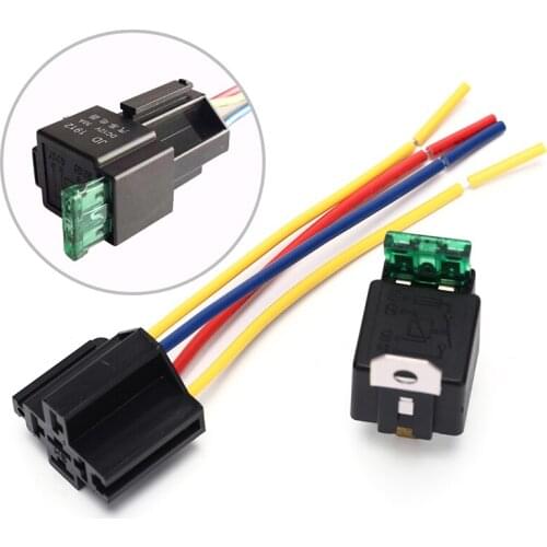 1 Pcs Waterproof Prewired 4pin Car Relay Harness Holders 40A/12V With Relay Socket