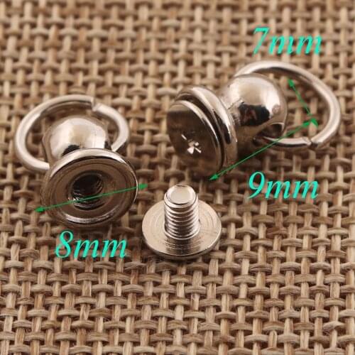 50 Pcs Silver Round Screws Rivets Loop Plain Extra Screws,Door Handle Drawer Handle Screws Chain