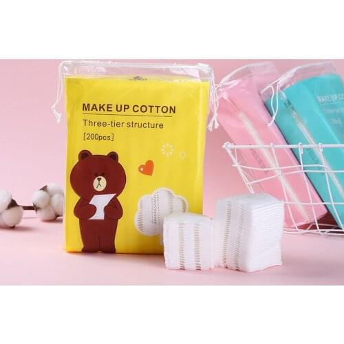 200 Pieces / Bag Disposable Sandwich Make-up Cotton Non-Woven Make-Up Cotton Cleaning Beauty Tool S001