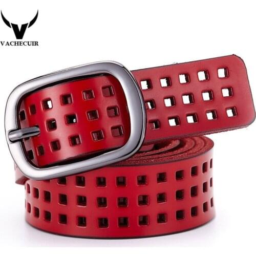 2017 Brand Women Hollow Leather Belt Pin Buckle Patchwork Designer Belts For Women Vintage Waistband cinturones mujer W240