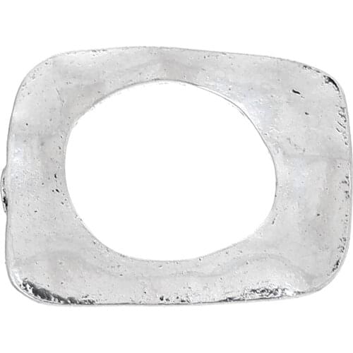 Zinc metal alloy Closed Soldered Jump Rings Rectangle silver color 25mm(1") x 20mm( 6/8"), 4 PCs