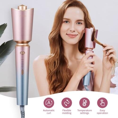 ZHIBAI Automatic Curling Iron Stick Pink Anti-Scalding Shell Thermostatic Hair Styling Tools Wave Iron Stick Big Wave Curler