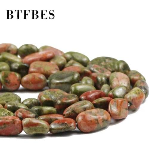 BTFBES Unakite Irregular Gravel Stone Natural Stone 4~8mm Loose beads DIY Charm Bracelet Accessories Wholesale Jewelry making