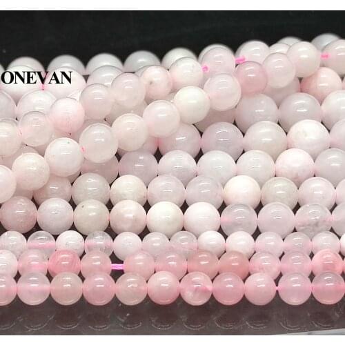 ONEVAN Natural Pink Calcite Beads 6-10mm Smooth Loose Round Stone Bracelet Necklace Jewelry Making Diy Accessories Design