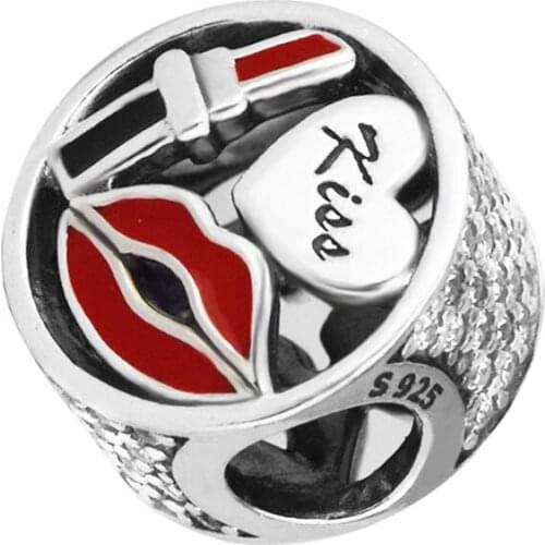 DIY Beads Glamour Kiss Charm Hot Sale Jewelry Fits Original Charms 925 Silver Bracelets Beads For Jewelry Making