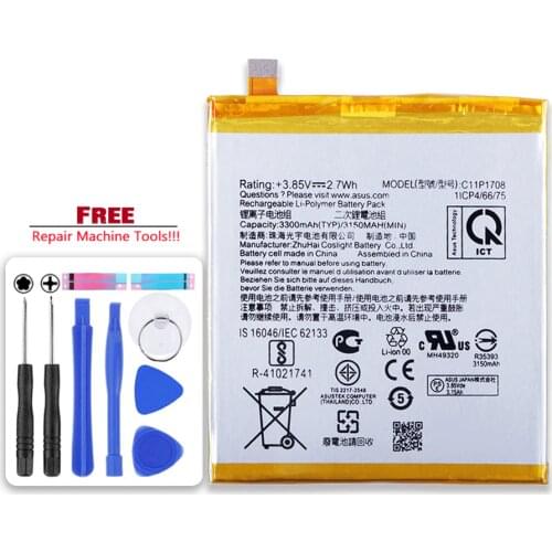 C11P1708 3300mAh Battery For Asus Per ZenFone 5 5Z ZE620KL Mobile Phone Bateria + Free tools