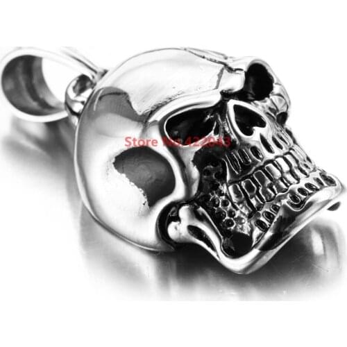 Hotsale Skull necklace stainless steel 316L pendant chain for men women kids biker jewelry gifts wholesale dropshipping