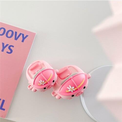 For Airpods 1 2 pro Case 3D creativity Bumper cars Pink Bobo Pig Cute Soft Silicone Earphone Cases Charging box Protect Cover