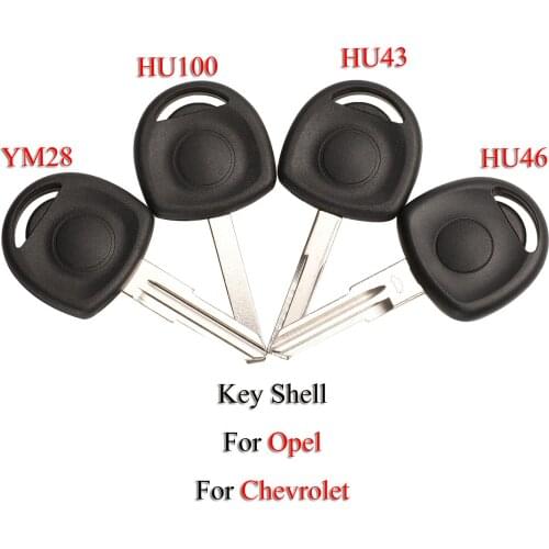 Kutery Transponder Car Key Shell For Chevrolet Opel Vauxhall With HU43/HU46/HU100/YM28 Key Blade Remote Key Case Fob Cover
