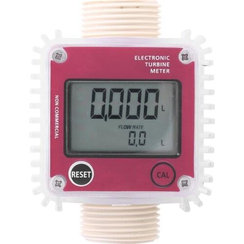 K24 10-120L/Min LCD Digital Diesel Oil Fuel Turbine Flow Meter Tester Gauge for Chemicals Liquid Water Measuring Tools