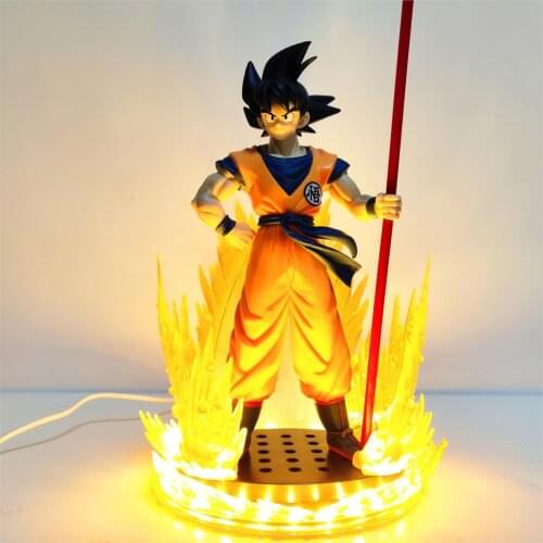 Dragon Ball Z Anime Son Goku DIY PVC Action Figures Dragon Ball Super Led Base Model Toy Figurine DBZ 260mm