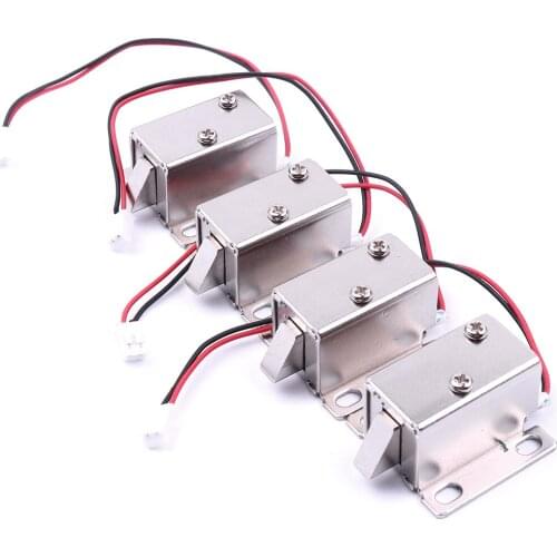 4PCS DC12V 350MA Cabinet Door Lock Electric Lock Assembly Solenoid For Door Electronic Controlled System 27*29*18mm