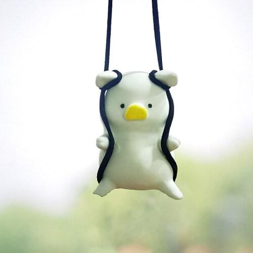 Gypsum Cute Anime Car Accessorie Swing Pig Pendant Auto Rearview Mirror Ornaments Birthday Gift Auto Decoraction Car Fragrance