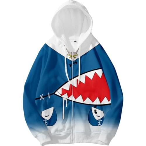 HOLOLIVE Vtuber Gawr Gura 3D print autumn and winter Holiday passionate style Men/Women Youthful Dress up Style Zip hooded