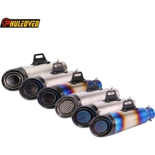 ID:51mm/61mm Universal Motorcycle Exhaust Muffler Escape Demper Leakage for CBR300 NK250/400 BJ600 R1 R3 R6 R25 ZX-6R MT09 MT07