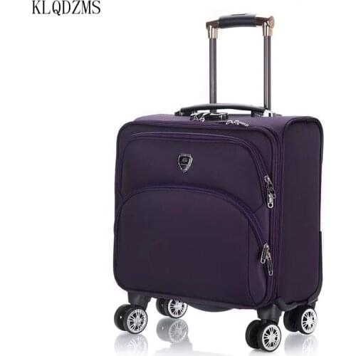 KLQDZMS 18 Inch Classic Oxford Carry On Spinner Wheels Luggage Mini Innovative Rolling Suitcase For Women And Men