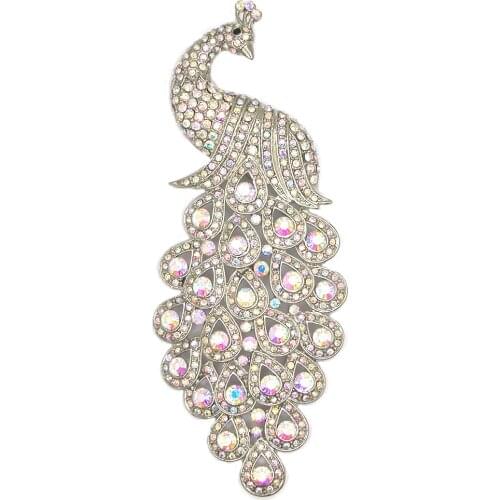 Beautiful Huge Peacock Brooches Rhinestone Fashion Webbing party prom pin Women Jewelry Brooch Pins Suits Dress Hat gift