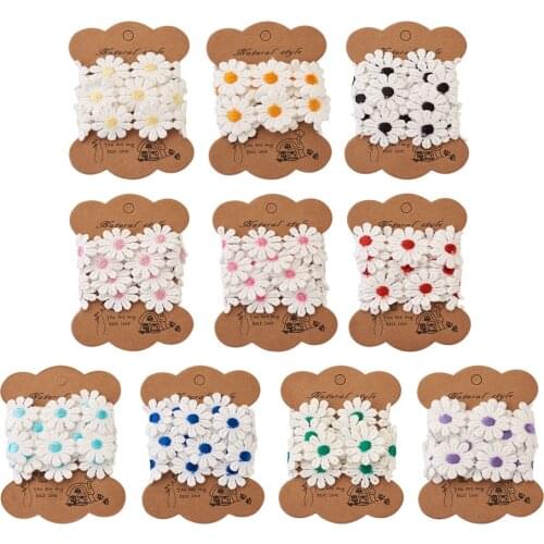 Colorful Daisy Flower Lace Trim Sewing Knitting Wedding Embroidered Ribbon Jewelry Gift Decoration Clothing DIY Accessories