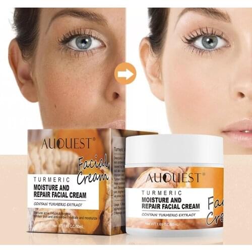 New AUQUEST 50ml Turmeric Facial Cream Natural Wrinkle Remover Anti-aging Acne Moisturize Freckles Face Cream Face Care 11.11