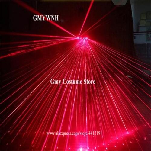 M52 Red beams 4pcs heads laser gloves stage dance wears led gloves rechargeable party show performance laser man projector dj