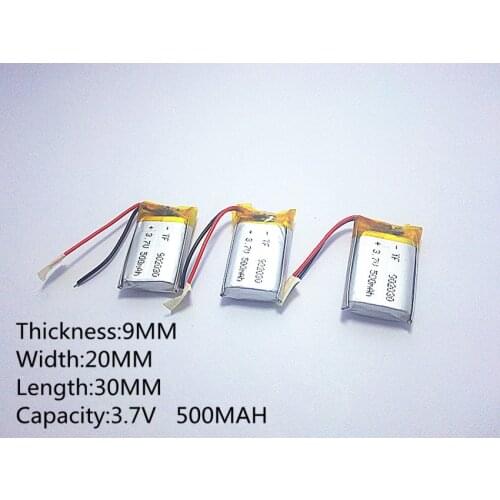 Li-po 3.7V,500mAH,902030 PLIB; polymer lithium ion / Li-ion battery for GPS,mp3,mp4,mp5,dvd,,model toy mobile