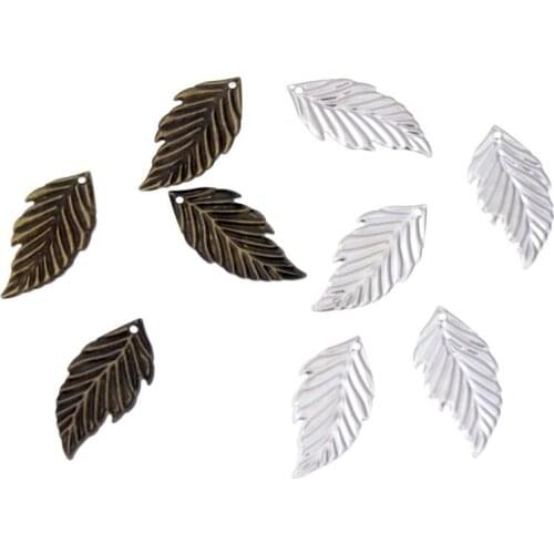 MIAOCHI DIY 50Pcs Bronze/White K/Gold Metal Leaf Filigree Wraps Connectors Metal Crafts Decoration DIY Findings 33*16mm
