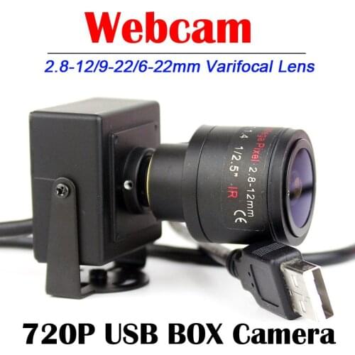 Mini 720p Webcam USB Camera 2.8-12mm 9-22mm 6-22mm Varifocal Lens CMOS Surveillance Machine Vision USB2.0 UVC Plug Play Web Came