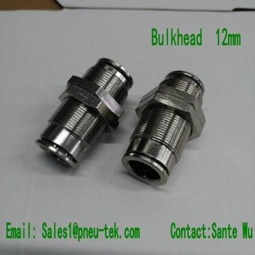 MPM12mmBulkhead connector, push in fittings, quick coupler, pneumatic fittings, brass push in fittings, tube fittings