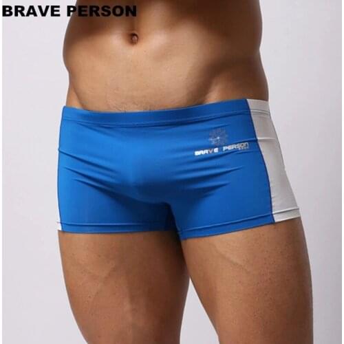BRAVE PERSON Mens Sexy Boxer Briefs Underwear Breathable Shorts Male Splice Design Panties Mens Boxers B1005
