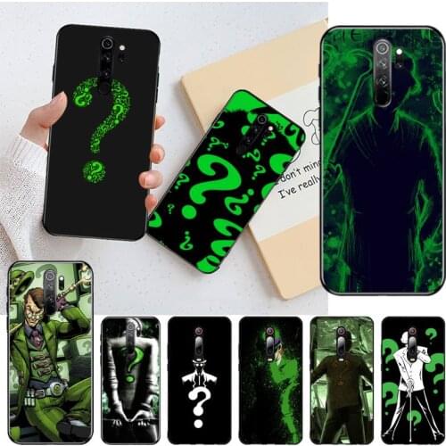 CUTEWANAN Detective Comics The Riddler Soft Silicone Black Phone Case for Redmi Note 8 8A 8T 7 6 6A 5 5A 4 4X 4A Go Pro