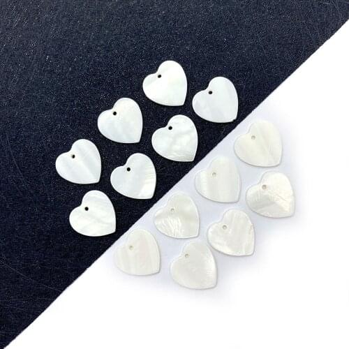 Natural Shell Pendant Bead Craft Making Carving White Heart Shape DIY Bracelet Necklace Earrings Jewelry Accessories Beads