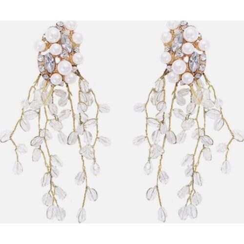 2020 New Fashion Style Resins Flower/Crystal/Beads Drop Earrings Women Long Big Statement Wholesale Jewelry Ear Accessories