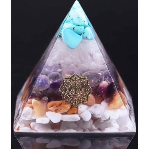Orgone Energy Generator Pyramid Healing Crystal Stone Meditation Reiki Chakra Balancing Positive Energy Decoration