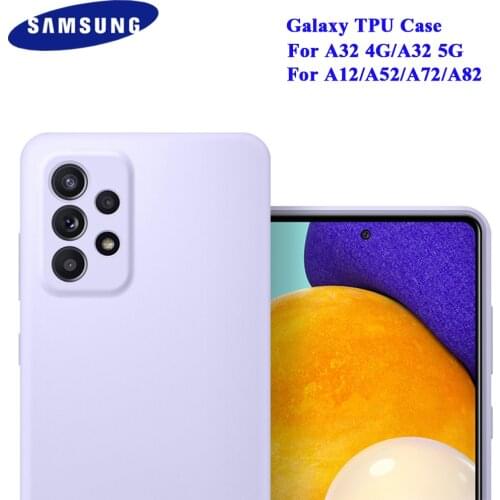 Original Samsung A12 A52 A82 A32 4G Liquid Silicone TPU Case New Camera Protection Shockproof Cover For Galaxy A 32 A32 5G Shell