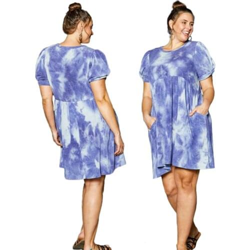 2020 Fat dress Mum Large Size Tie-Dye Maternity Dresses Short-Sleeve Pregnancy Dresses O-neck Dress Summer Pregnant Free Shippin